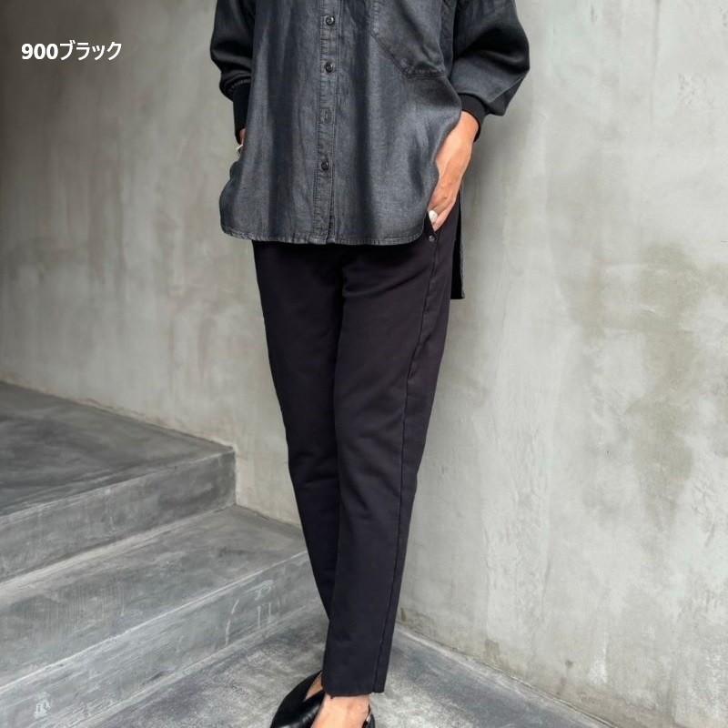 【SALE】裏起毛テーパードパンツ  flamingo firm フラミンゴファーム 510094 レディース フルレングス ストレッチ Mサイズ Sサイズ オフベージュ 黒 ブラック | flamingo firm | 02