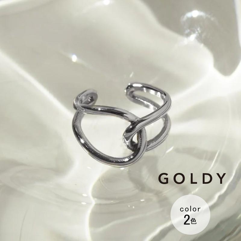 ループ ライン クロス ステンレス リング GOLDY ゴールディ 5240505 アクセサリー レディース 指輪 フリーサイズ シルバー ゴールド goldy アレルギー対応 | GOLDY