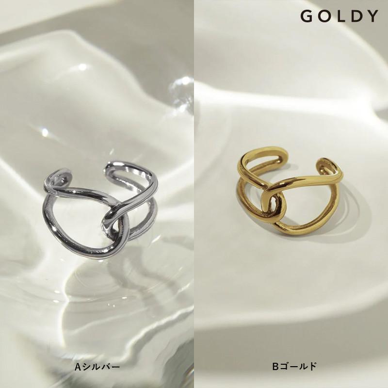 ループ ライン クロス ステンレス リング GOLDY ゴールディ 5240505 アクセサリー レディース 指輪 フリーサイズ シルバー ゴールド goldy アレルギー対応 | GOLDY | 09