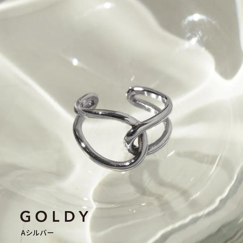 ループ ライン クロス ステンレス リング GOLDY ゴールディ 5240505 アクセサリー レディース 指輪 フリーサイズ シルバー ゴールド goldy アレルギー対応 | GOLDY | 01