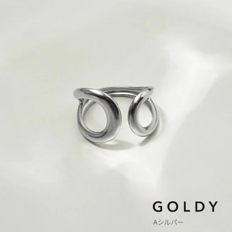 ダブル ループ ライン ステンレス リング GOLDY ゴールディ 5240806 アクセサリー レディース 指輪 シルバー ゴールド goldy リング 女性 ステンレスリング | GOLDY | 01