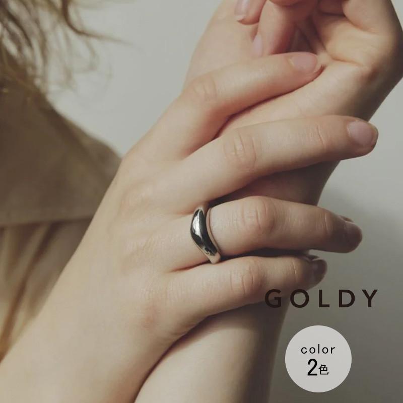 ニュアンス シェイプ ステンレス リング GOLDY ゴールディ 5250250 アクセサリー レディース 指輪 フリーサイズ シルバー ゴールド goldy リング アレルギー対応 | GOLDY