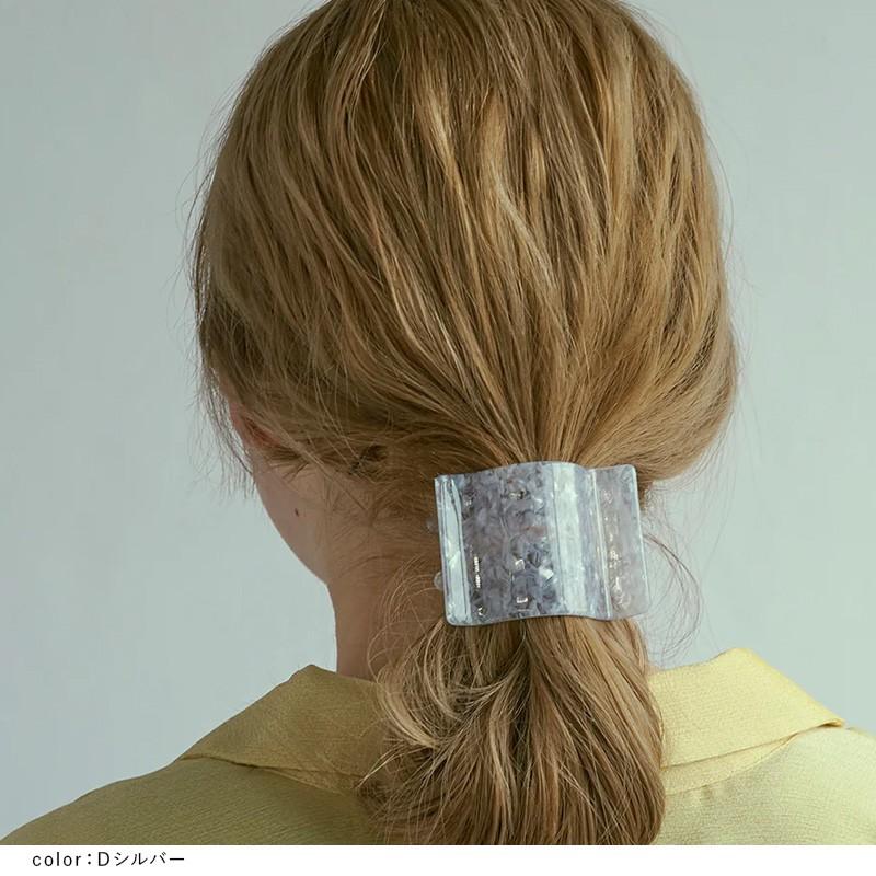 ワイド ウェーブ アセチ ヘアー クリップ GOLDY ゴールディ 6220101 goldy ヘアアクセサリー レディース ヘアアクセ  ブルー グリーン ブラウン シルバー | GOLDY | 08