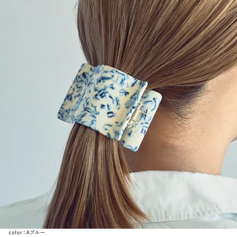 ワイド ウェーブ アセチ ヘアー クリップ GOLDY ゴールディ 6220101 goldy ヘアアクセサリー レディース ヘアアクセ  ブルー グリーン ブラウン シルバー | GOLDY | 09