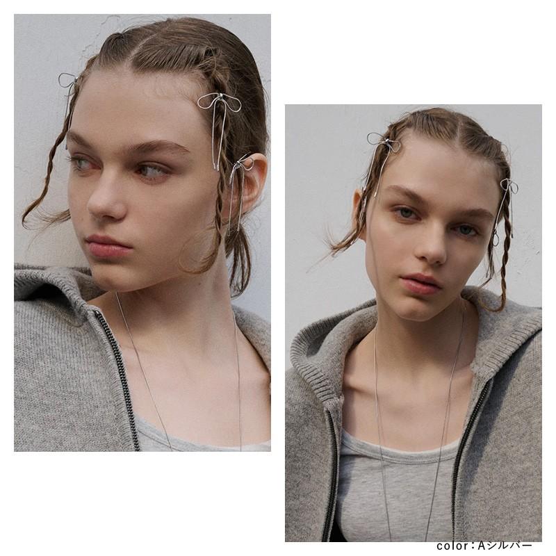 コード ミニ リボン へアカフ & ヘアピン GOLDY ゴールディ 6240101 goldy ヘアアクセサリー レディース 女性 大人 カジュアル シルバー ゴールド ブラック | GOLDY | 05