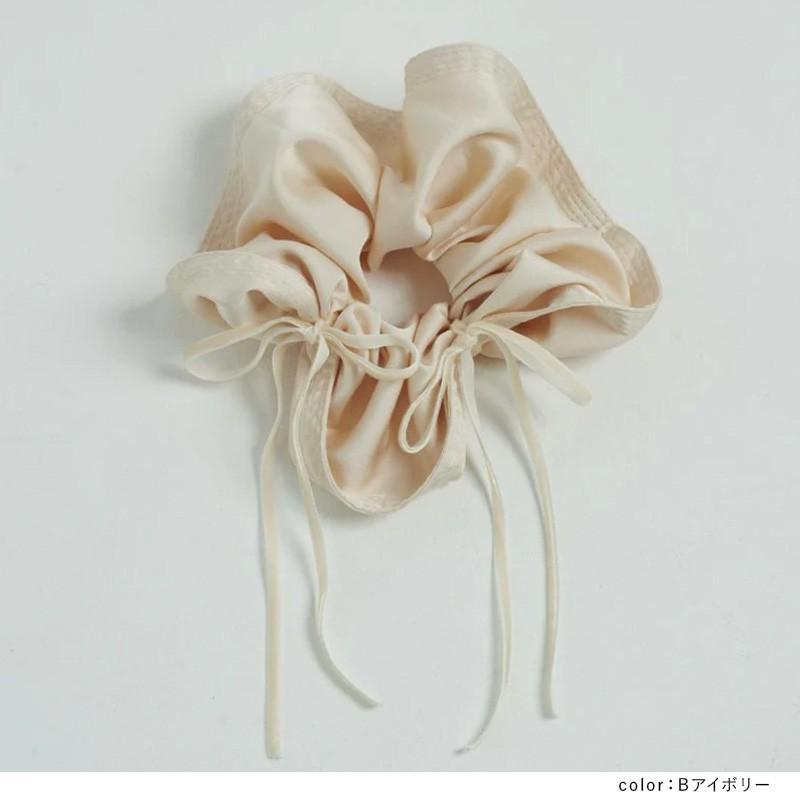 リボン ハング ビッグ シュシュ GOLDY ゴールディ 6240201 goldy  ヘアアクセサリー レディース ヘアゴム リボン サテン ピンク アイボリー ブラック レッド | GOLDY | 02
