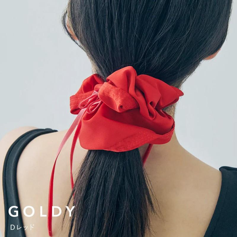 リボン ハング ビッグ シュシュ GOLDY ゴールディ 6240201 goldy  ヘアアクセサリー レディース ヘアゴム リボン サテン ピンク アイボリー ブラック レッド | GOLDY | 10