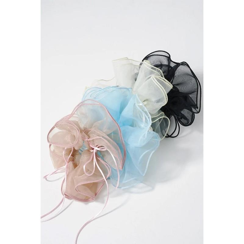 リボン ハング チュール ビッグ シュシュ GOLDY ゴールディ 6240402 goldy ヘアアクセサリー レディース ヘアゴム リボン 大きいシュシュ goldy シアーシュシュ | GOLDY | 09