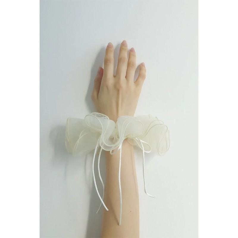 リボン ハング チュール ビッグ シュシュ GOLDY ゴールディ 6240402 goldy ヘアアクセサリー レディース ヘアゴム リボン 大きいシュシュ goldy シアーシュシュ | GOLDY | 12