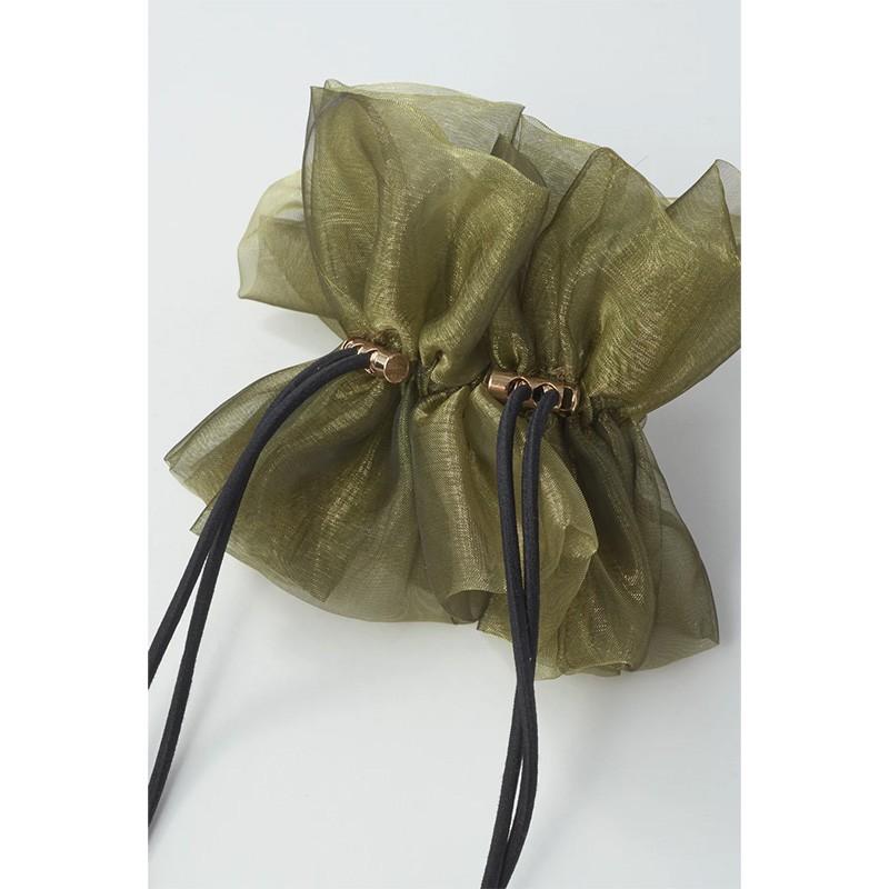 【即納】ドローストリング シアー シュシュ GOLDY ゴールディ 6240503 goldy ヘアアクセサリー レディース ヘアゴム ブルー グリーン グレー ホワイト ブラック | GOLDY | 12