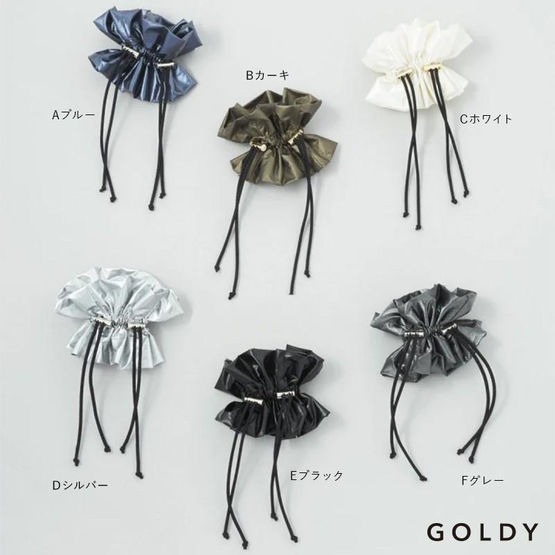 ドローストリング メタリック シュシュ GOLDY ゴールディ 6240750 goldy ヘアアクセサリー レディース ブルー カーキ ホワイト シルバー ブラック グレー | GOLDY | 17