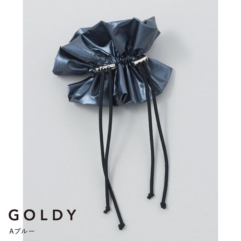 ドローストリング メタリック シュシュ GOLDY ゴールディ 6240750 goldy ヘアアクセサリー レディース ブルー カーキ ホワイト シルバー ブラック グレー | GOLDY | 01