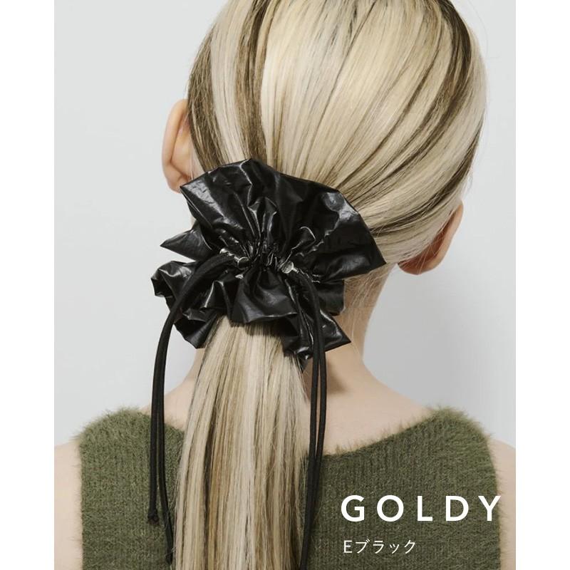 ドローストリング メタリック シュシュ GOLDY ゴールディ 6240750 goldy ヘアアクセサリー レディース ブルー カーキ ホワイト シルバー ブラック グレー | GOLDY | 05