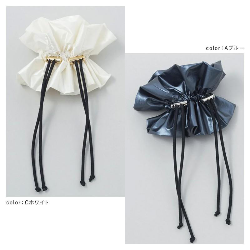ドローストリング メタリック シュシュ GOLDY ゴールディ 6240750 goldy ヘアアクセサリー レディース ブルー カーキ ホワイト シルバー ブラック グレー | GOLDY | 14