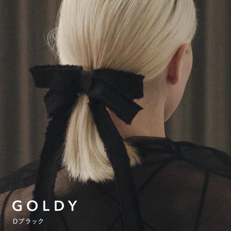 カット オフ デニム リボン ヘアカフ GOLDY ゴールディ 6250104 goldy ヘアアクセサリー レディース リボン ポニーフック ブルー インディゴ ブラック | GOLDY | 04