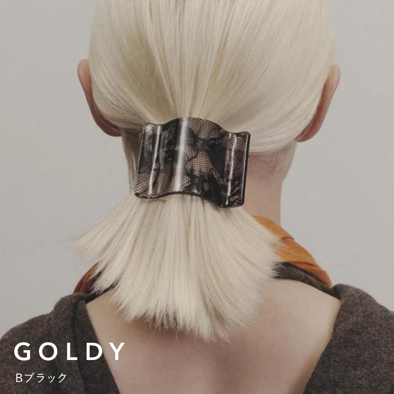 ワイド ウェーブ アセチ レース ヘアー クリップ GOLDY ゴールディ 6250205 goldy ヘアアクセサリー レディース ヘアアクセ ライトブルー ブラック | GOLDY | 02