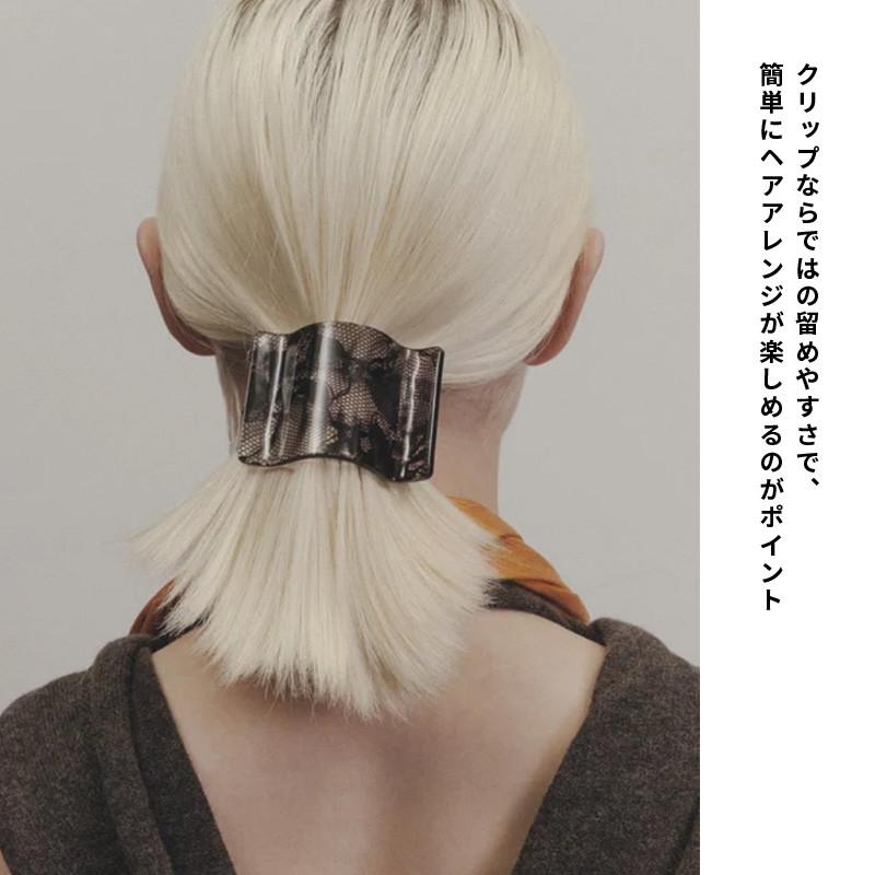 ワイド ウェーブ アセチ レース ヘアー クリップ GOLDY ゴールディ 6250205 goldy ヘアアクセサリー レディース ヘアアクセ ライトブルー ブラック | GOLDY | 04