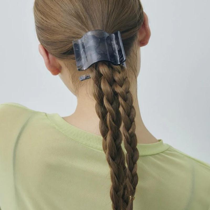 ワイド ウェーブ アセチ レース ヘアー クリップ GOLDY ゴールディ 6250205 goldy ヘアアクセサリー レディース ヘアアクセ ライトブルー ブラック | GOLDY | 09