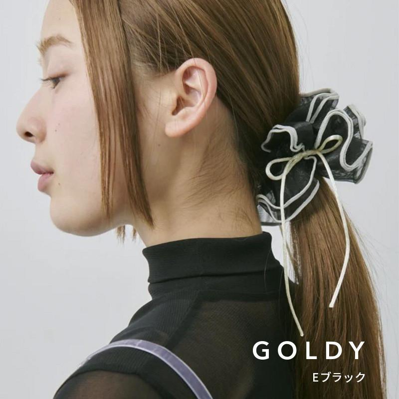 リボン ハング パイピング シュシュ GOLDY ゴールディ 6250207 goldy ヘアアクセサリー レディース ヘアゴム レッド ベージュ ブラウン オフホワイト ブラック | GOLDY | 05