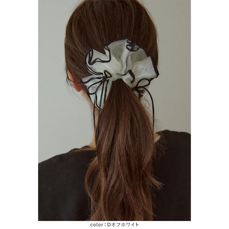 リボン ハング パイピング シュシュ GOLDY ゴールディ 6250207 goldy ヘアアクセサリー レディース ヘアゴム レッド ベージュ ブラウン オフホワイト ブラック | GOLDY | 10