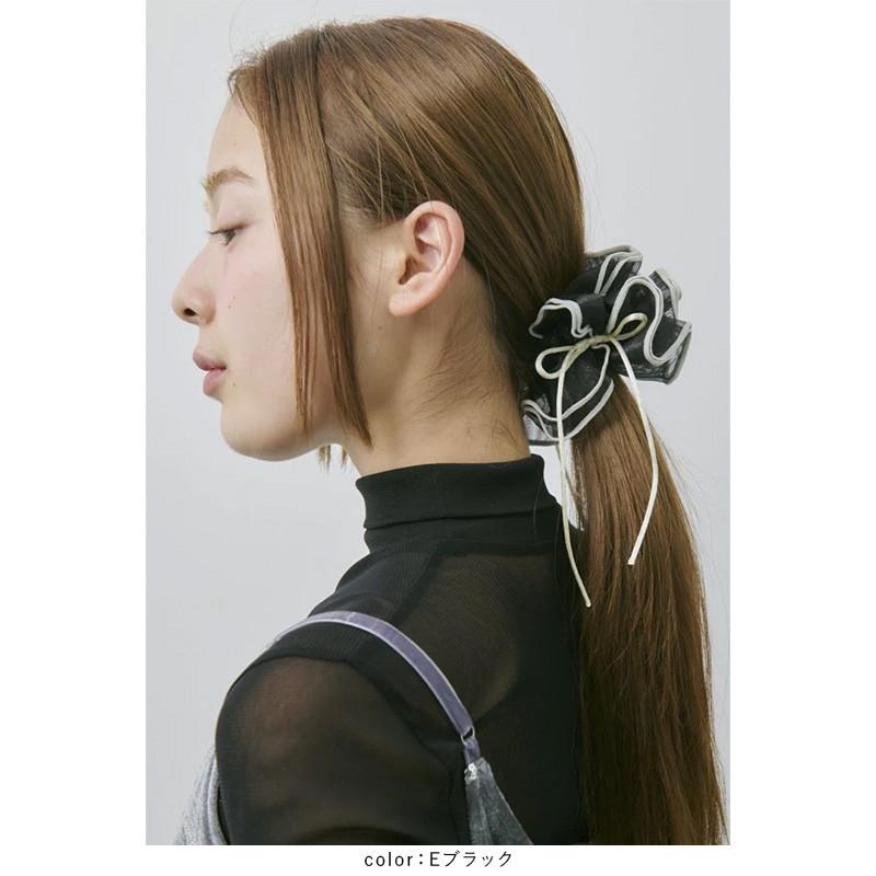 リボン ハング パイピング シュシュ GOLDY ゴールディ 6250207 goldy ヘアアクセサリー レディース ヘアゴム レッド ベージュ ブラウン オフホワイト ブラック | GOLDY | 11