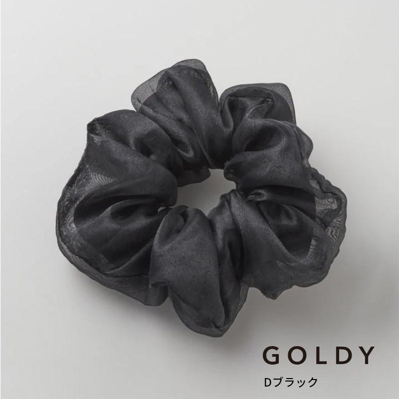 サテン × チュール レイヤード シュシュ GOLDY ゴールディ 6250508 goldy ヘアアクセサリー レディース ヘアゴム シアー アイボリー ブラウン グレー ブラック | GOLDY | 04