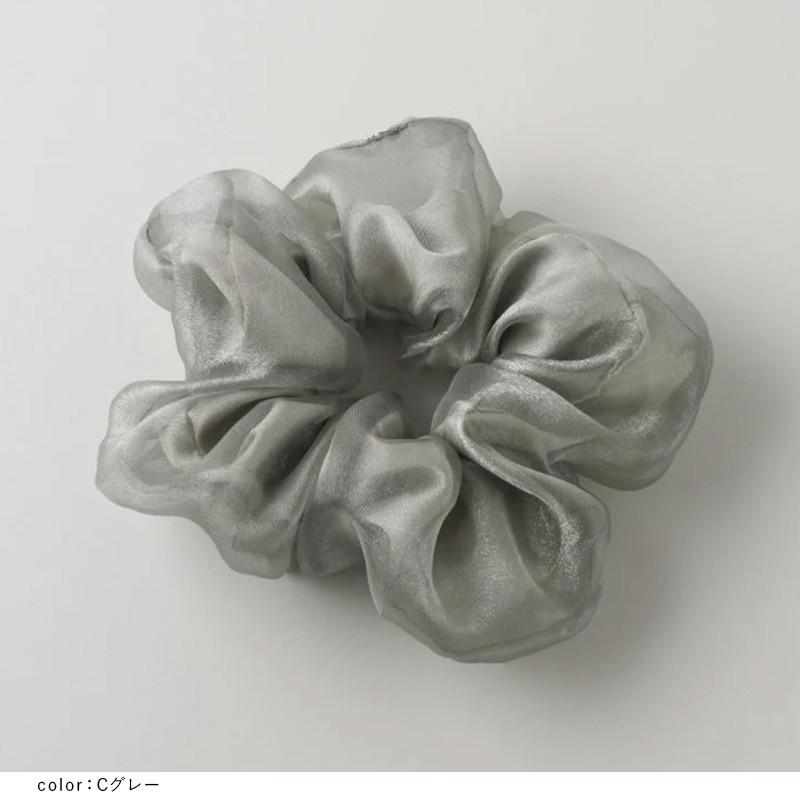 サテン × チュール レイヤード シュシュ GOLDY ゴールディ 6250508 goldy ヘアアクセサリー レディース ヘアゴム シアー アイボリー ブラウン グレー ブラック | GOLDY | 10