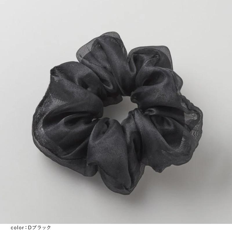 サテン × チュール レイヤード シュシュ GOLDY ゴールディ 6250508 goldy ヘアアクセサリー レディース ヘアゴム シアー アイボリー ブラウン グレー ブラック | GOLDY | 11