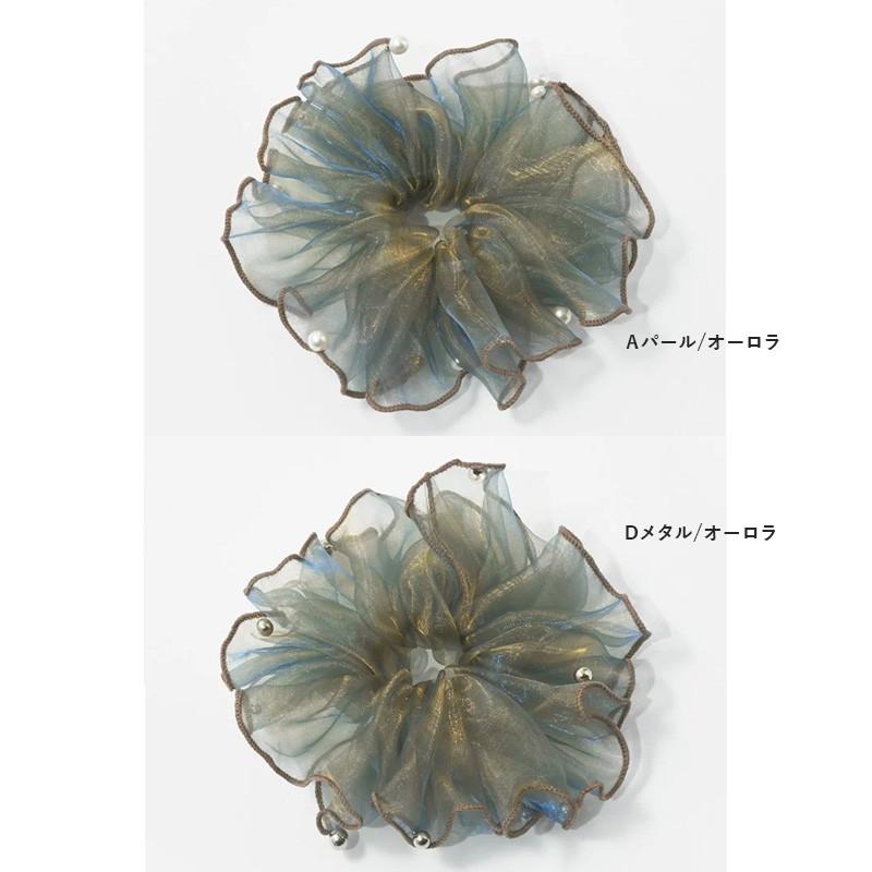 スフィアー シアー ビッグ シュシュ GOLDY ゴールディ 6250704 goldy ヘアアクセサリー レディース オーロラ ホワイト ブラック パール メタル goldy シュシュ | GOLDY | 11