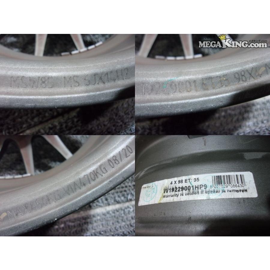 OZレーシング MSW 14インチホイール 6J+35 4穴 PCD98 4本 フィアット 500 にて使用 / 4KT2-2000 |  | 08