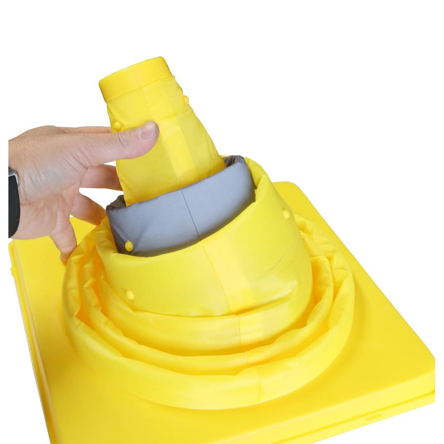 伸縮式カラーコーン ウェイト付き 2個セット 高さ62cm 折り畳み三角コーン イエロー |  | 03