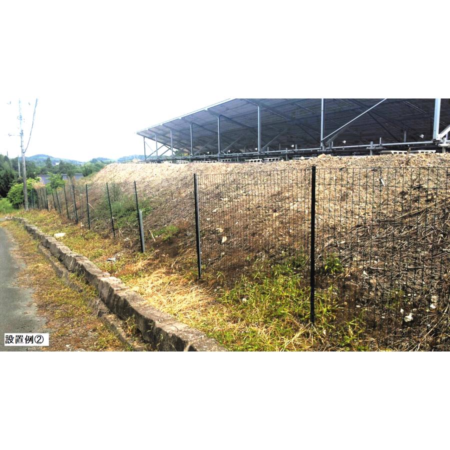 アニマルガードフェンス ブラック 1.0ｍ&times;20ｍ 黒 支柱1.45ｍ 11本付 アニマルフェンス 侵入防止用フェンス 防獣フェンス 法人様送料無料 個人様配送可能