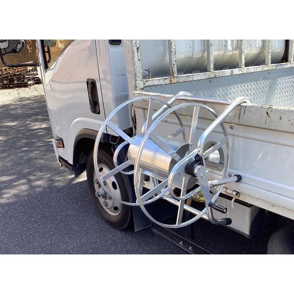アルミ製ホース巻取器 動力噴霧器用ホース巻き取り器 ラック式 ホース