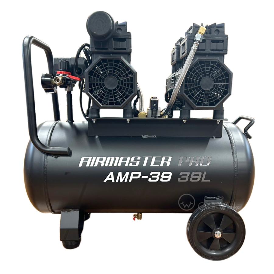 静音オイルレスコンプレッサー 39L AMP-39 Wモーター エアーツール2点 