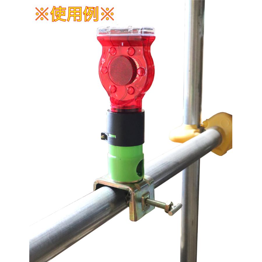 ソーラー工事灯 単管取付バイス付 10個セット 送料無料 ソーラー保安灯 夜間のみ点滅 |  | 07