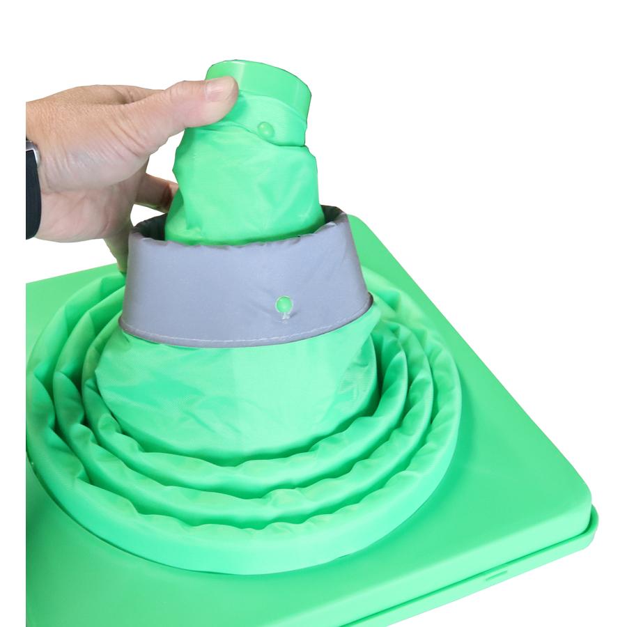 伸縮式カラーコーン ウェイト付き 2個セット 高さ62cm 折り畳み三角コーン グリーン |  | 03