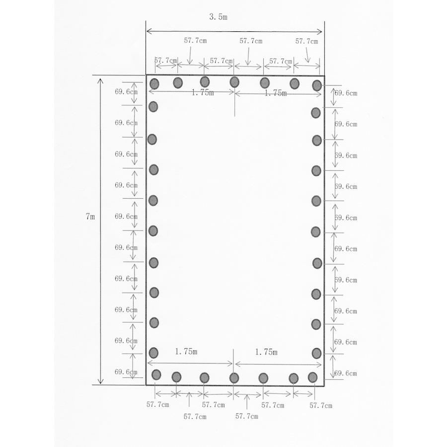 トラックシート ブラック 3.5m×7.0m 4tトラック ゴムバンド20本付 エステル帆布製 荷台シート 荷台カバー 大型コンテナ 産廃用シート 産廃用コンテナ |  | 03