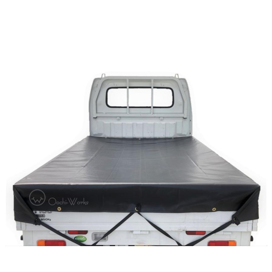 トラックシート ブラック 1号 1.9m×2.1m コードゴム4ｍ×2本付き 軽トラック用 エステル帆布 送料無料 軽トラシート 荷台シート |  | 05