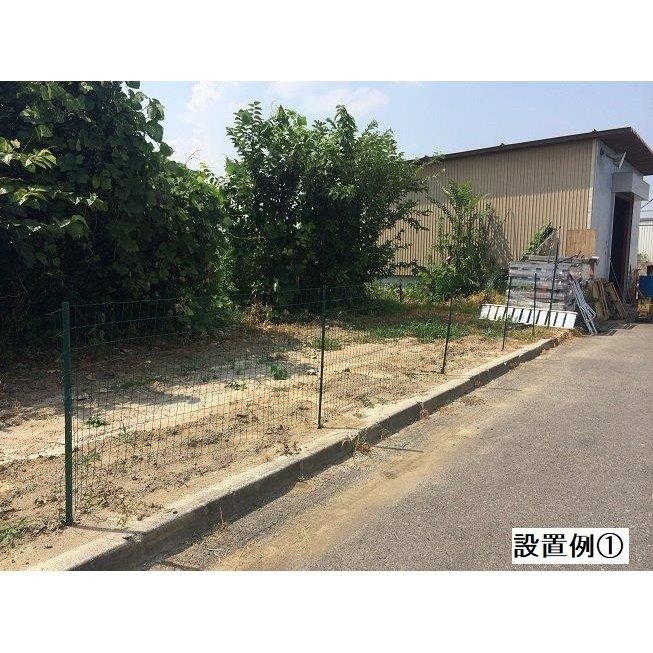 アニマルフェンス 1.5m×15m 支柱高さ1.83m 11本セット 現場用柵