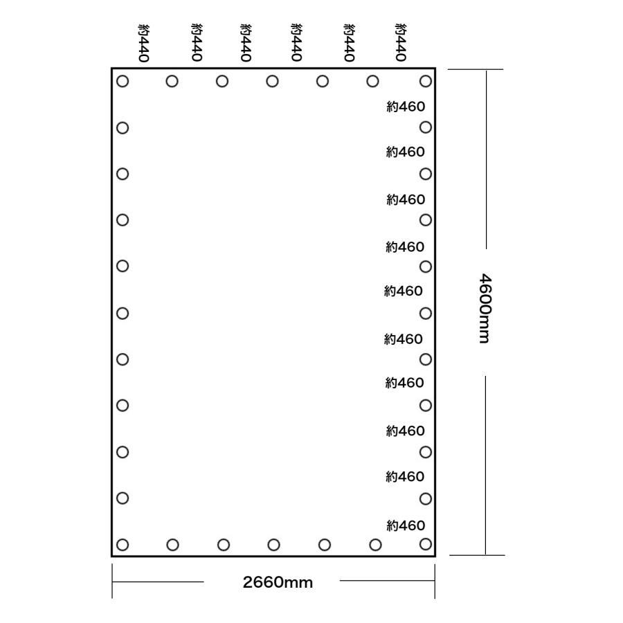 トラックシート グレー 4号 2.66ｍ×4.6m コードゴム4ｍ×2本付き エステル帆布 2tロングトラック 荷台カバー 荷台シート 送料無料 |  | 03