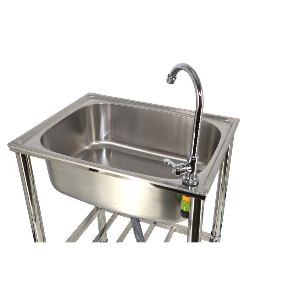 ステンレス流し台 OW-S600 深型シンク W600×D450 レバー式水栓 ガーデンシンク |  | 02