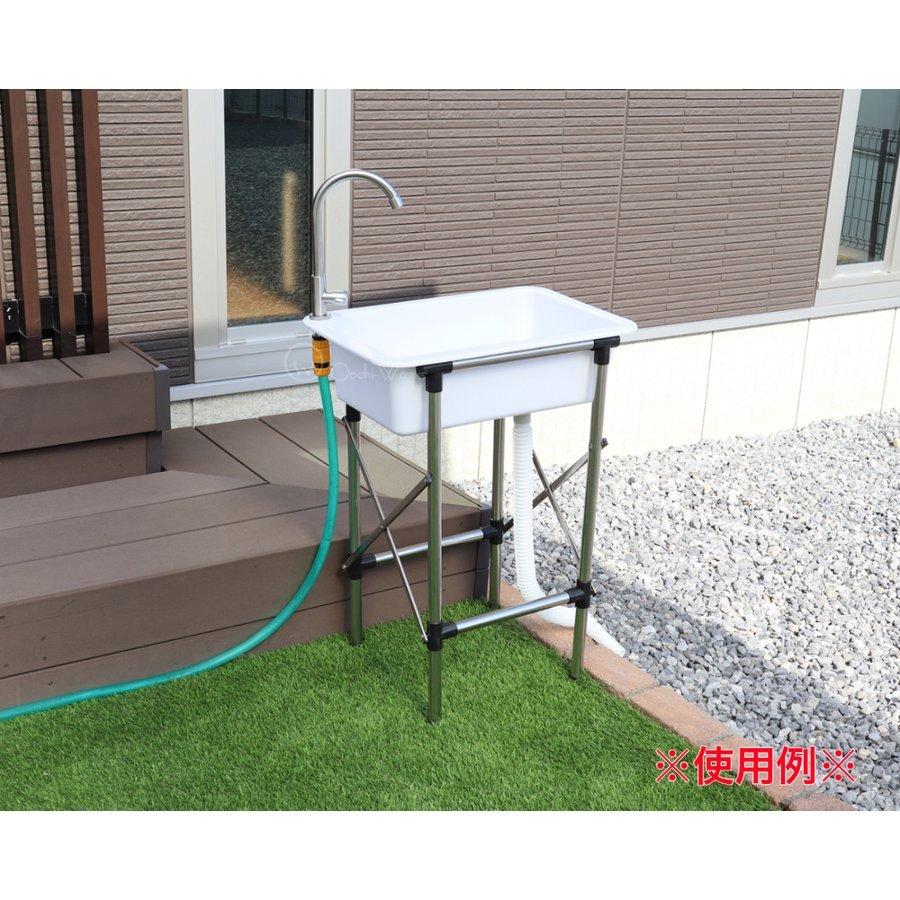 プラスチック流し台 折りたたみ式 水洗付き W555×D370×H740mm 改良型 ガーデンシンク 屋外用流し台 爆買 |  | 06