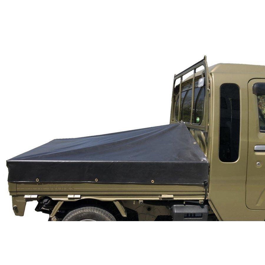 バンジーコード 10本付 トラックシート ハイゼットジャンボ用シート 伸縮式荷台ポールセット スロープ型 ブラック エステル帆布トラックシート 荷台シート |  | 05