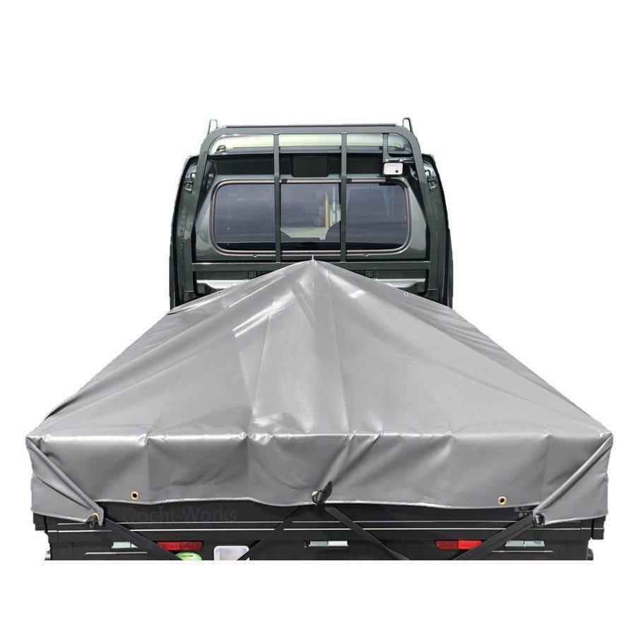 バンジーコード 10本付 スーパーキャリイ用シート スロープ型 伸縮式荷台ポールセット グレー エステル帆布 トラックシート  荷台シート シートカバー |  | 06