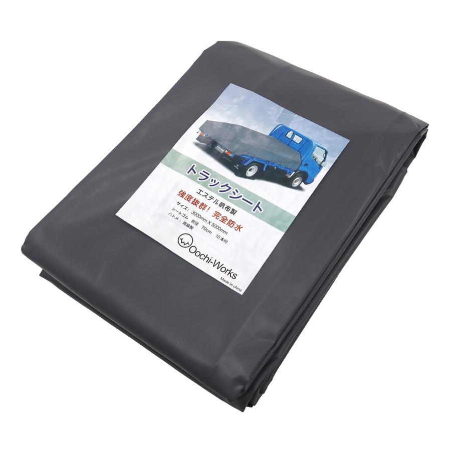 トラックシート グレー 3.0ｍ×5.0ｍ ゴムバンド20本付き アームロールコンテナ 産廃用シート コンテナ用シート 2tロング用トラックシート |  | 02