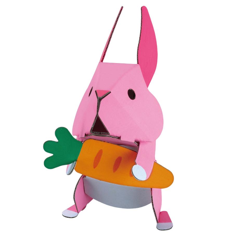 hacomo kids 動物シリーズ うさぎ ダンボール工作キット × 100点の画像