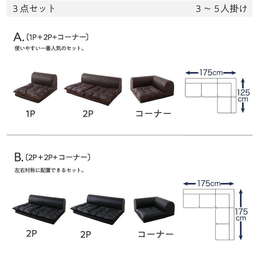 ソファ ２人掛け 3人掛けｌ字 ソファー ローソファ ローソファー コーナーソファ　PVC　レザー 3点（ 1P+2P+コーナー）｜mega-star｜12