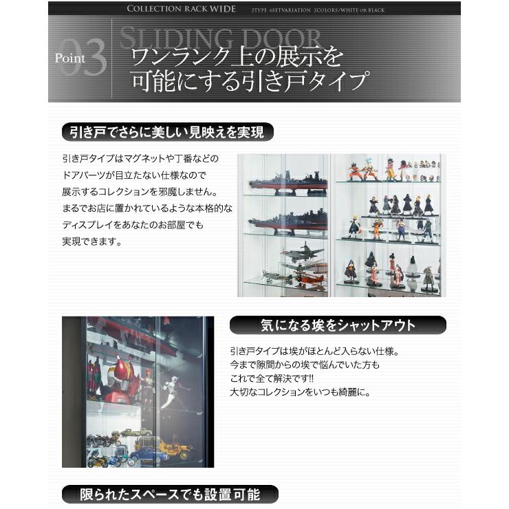 壁面収納 コレクションラック ワイド 本体 引き戸タイプ 奥行29_11