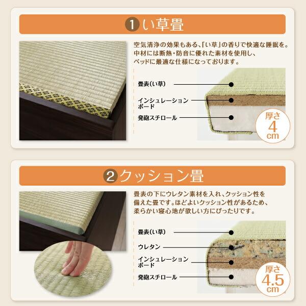 お客様組立 日本製・布団が収納できる大容量収納畳連結ベッド ベッドフレームのみ い草畳 ダブル 42cm｜mega-star｜16