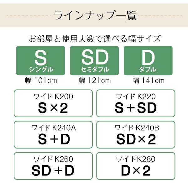 お客様組立 日本製・布団が収納できる大容量収納畳連結ベッド ベッドフレームのみ 美草畳 ワイドK200 42cm｜mega-star｜20